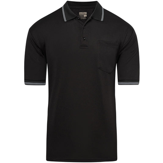 Murray Sporting Goods Short Sleeve Polo Baseball and Softball Umpire Shirt - Sized for Chest Protector (Black, XX-Large)