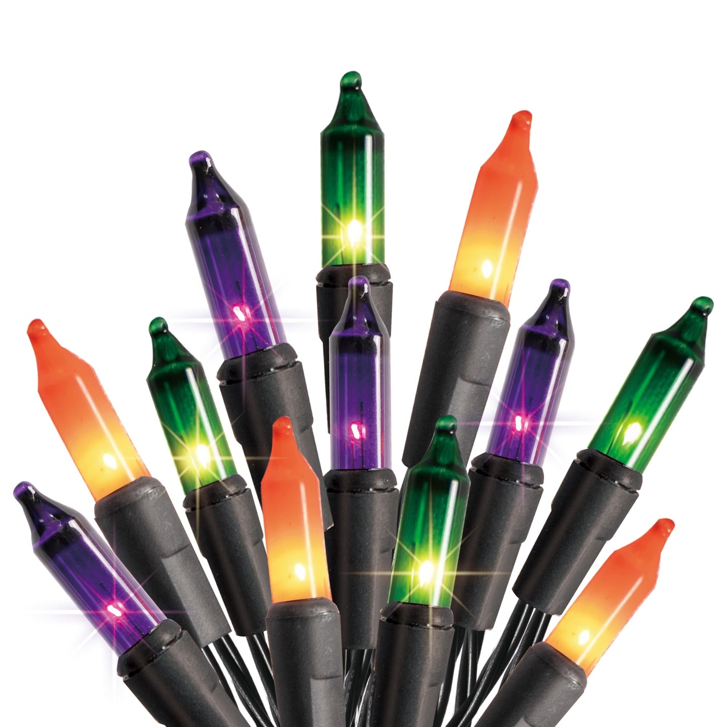 Dazzle Bright Purple Orange and Green Halloween Lights, 20FT 100 Count Mini String Lights, Waterproof Halloween Decorations for Outdoor Indoor Patio Home Party Garden Yard Decor