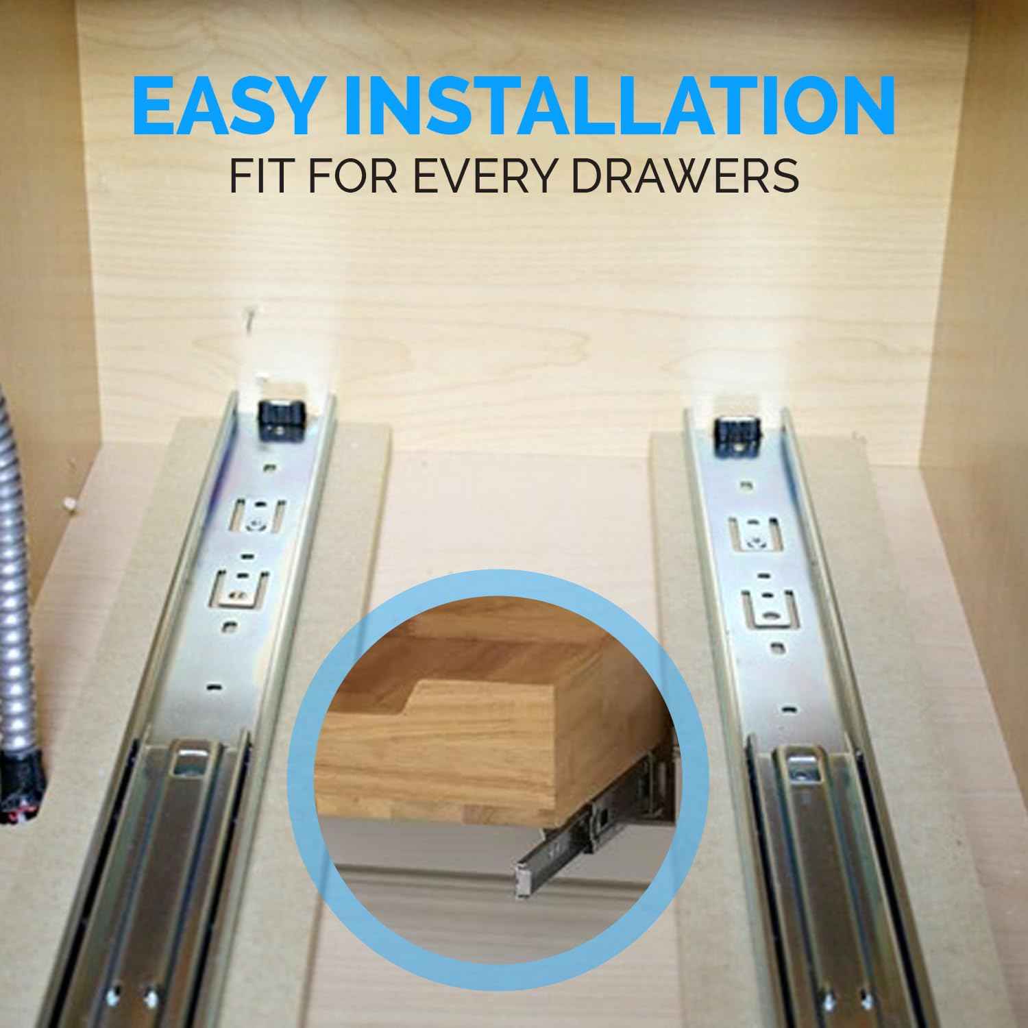 HOMANDS 10 Inch Drawer Slides 4 Pairs (8pcs) Side Mount Rails - Heavy Duty Full Extension Ball Bearing – Drawer Slide Glides for Cabinet Kitchen, Dresser Runners - Draw Slides Sliders 100Lb Capacity