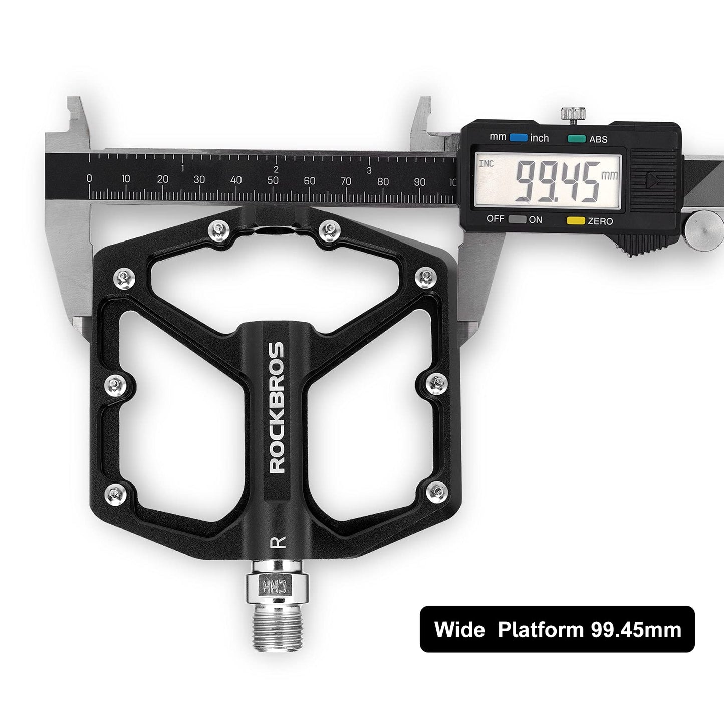 ROCKBROS Mountain Bike/MTB Pedals Bicycle Flat Pedals Aluminum 9/16" Sealed Bearing Lightweight Platform for Road Mountain BMX MTB Bike