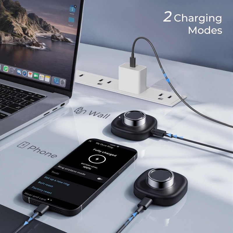 Compatible with Ou-ra Ring Gen4 Charger - Size 12 - Fast and Portable Charging Dock with USB-C Cable for Ou-ra Ring 4