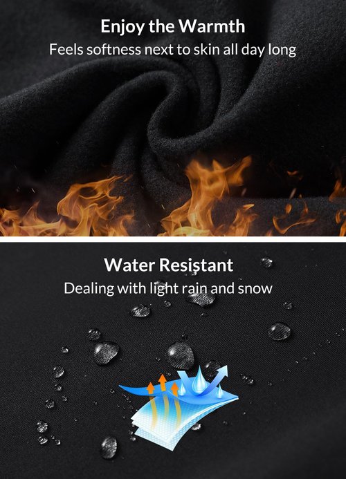 baleaf Women's Winter Pants Snow Waterproof Fleece Lined Leggings Joggers Sweatpants Thermal Warm High Waisted Cold Hiking Clothing Black L