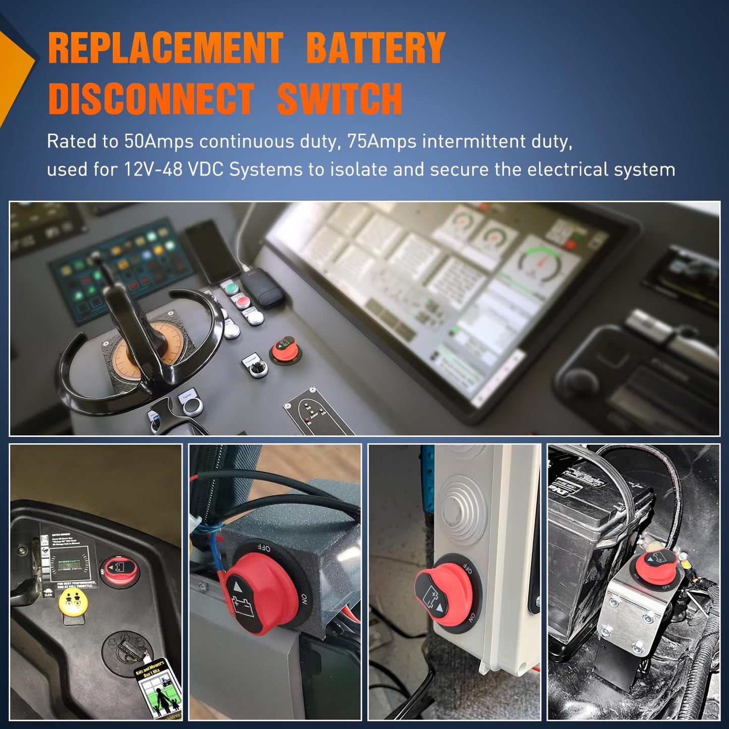 Nilight 100A Battery Disconnect Switch - Waterproof Master Isolator for 12V-48V Marine, RV, Car, ATV | 2-Year Warranty