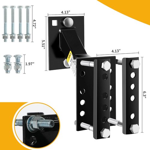 MaxxHaul Spare Tire Carrier Mount - Durable Bracket for Utility Boat Trailers | Fits 4 & 5 Lug Wheels