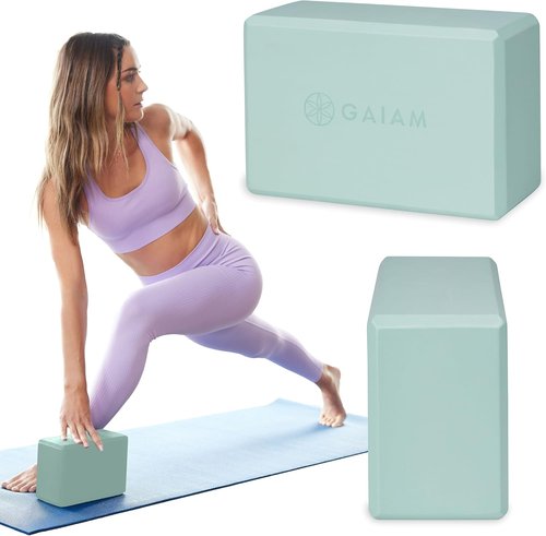Gaiam Yoga Block - Supportive Latex-Free EVA Foam - Soft Non-Slip Surface & Beveled Edges