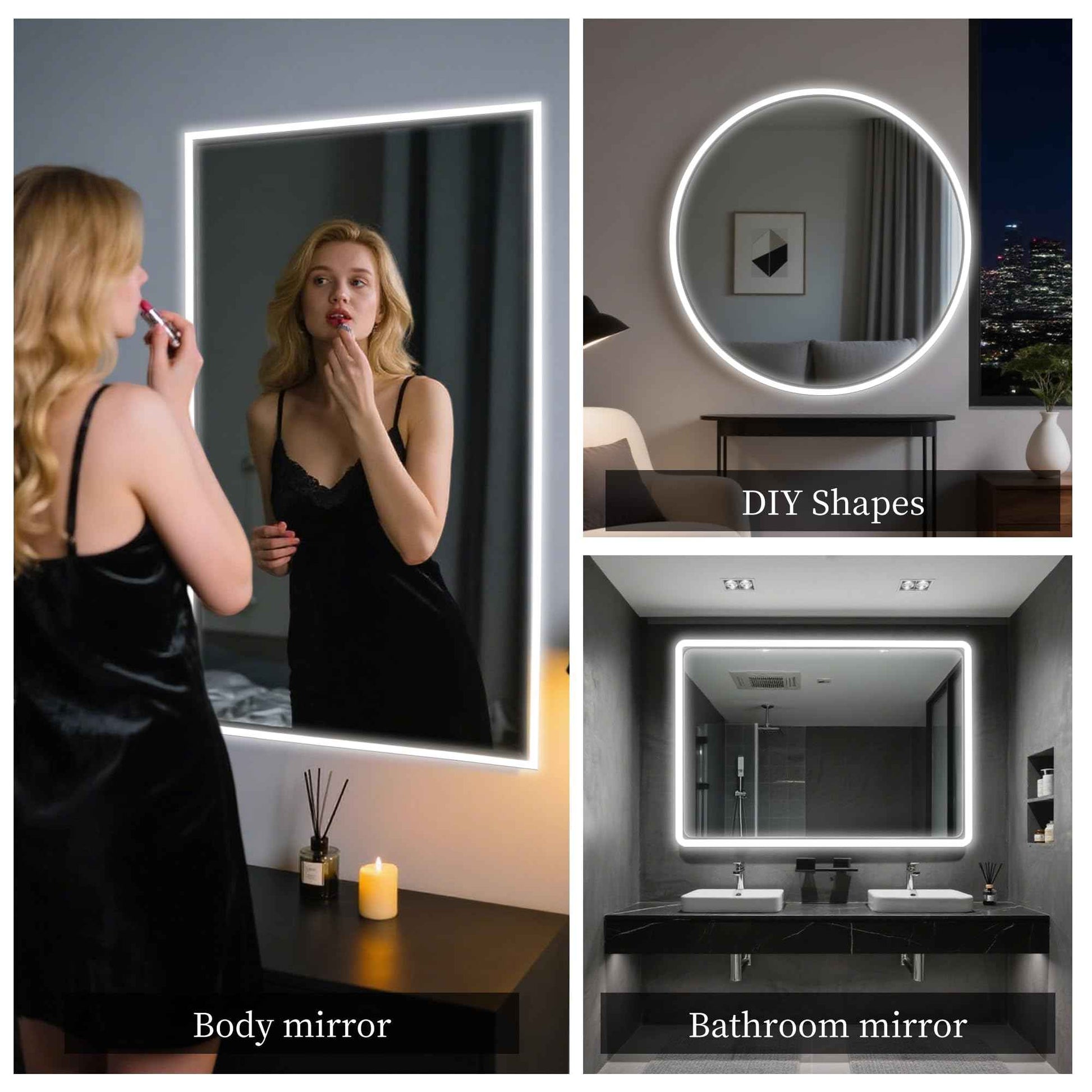 XINGZHI Vanity Mirror Lights, 9.8FT White LED Light Strip with Button Control & Dimming, USB Powered Makeup Lighting for Vanity Table, Bathroom & Bedroom Mirror Lights Stick on(Mirror Not Included)