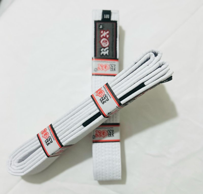 ROX Fit BJJ Belt Kids Size - Kid’s Size Brazilian Jiu-Jitsu Belt 100% Cotton for Durable and Lightweight Design Competition Ready BJJ Gi Belts White (M00)
