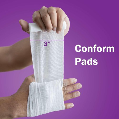 Conforming Stretch Gauze Rolls - 3 Inch White Non-Sterile Wrap, Pack of 12 for Wound Care