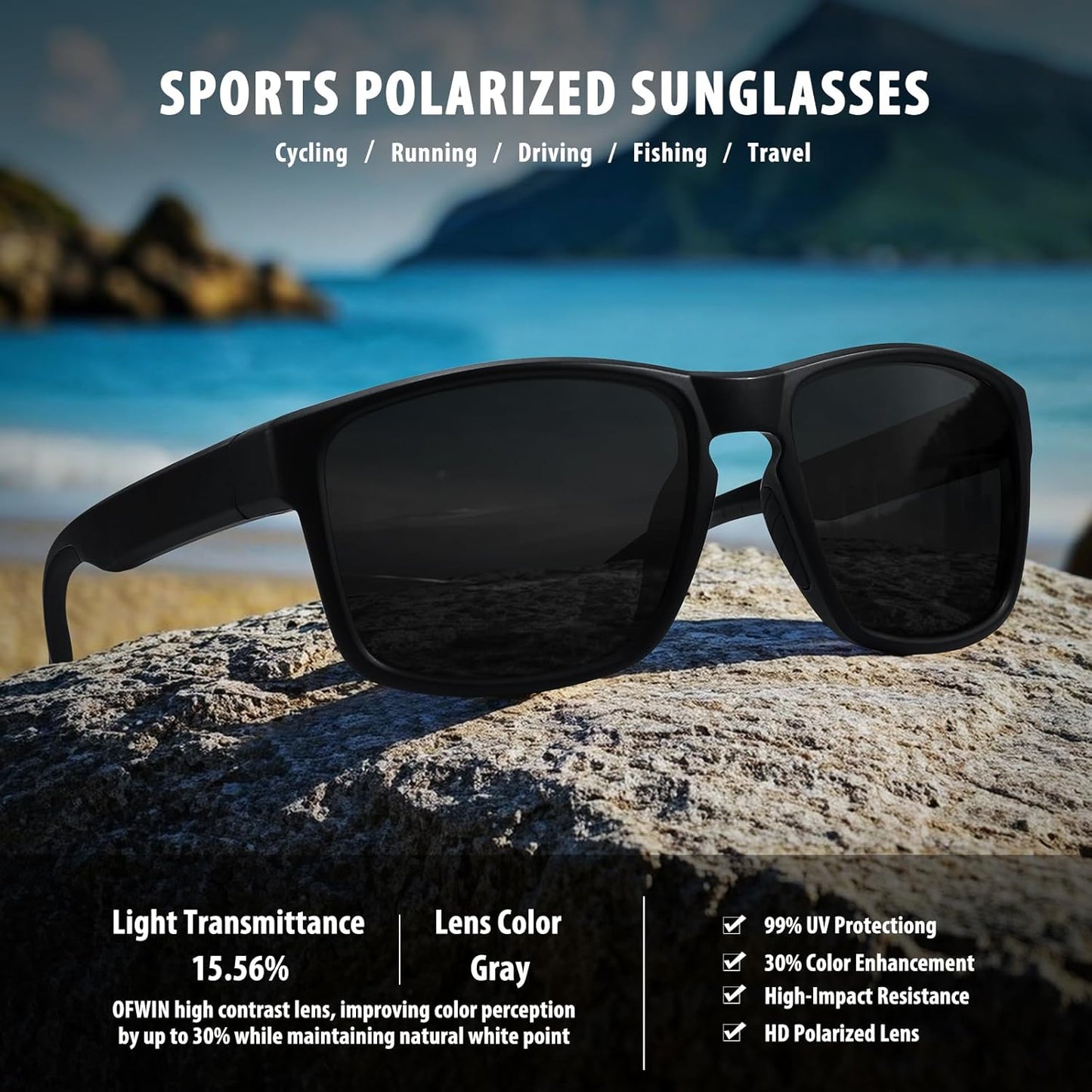 Skiennix Sports Polarized Sunglasses - UV Protection for Men & Women | Unbreakable for Driving & Outdoor Activities