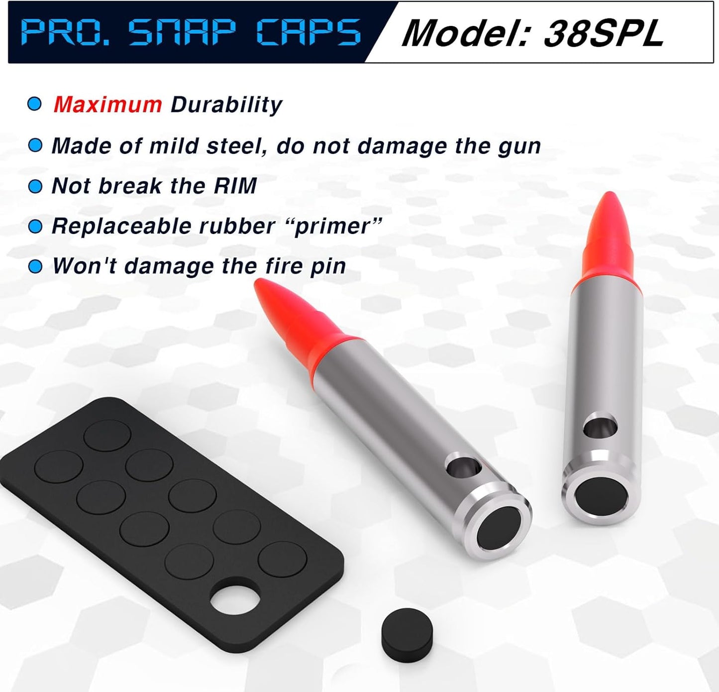 Snap Caps | Reusable Training Dummy Rounds for Safe Dry Fire Practice - Close to Real Weight