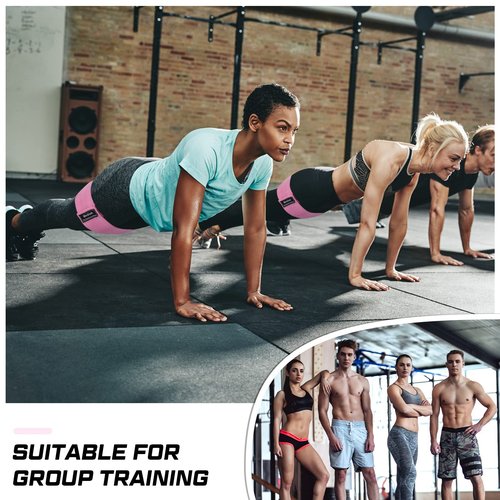 Bunnycool 24 Pcs Fabric Resistance Bands for Working Out Strength Exercise Bands for Women Men Resistance Loop for Legs and Butt, Yoga, Pilates, Rehab, Fitness and Home(Pink,Medium Resistance)