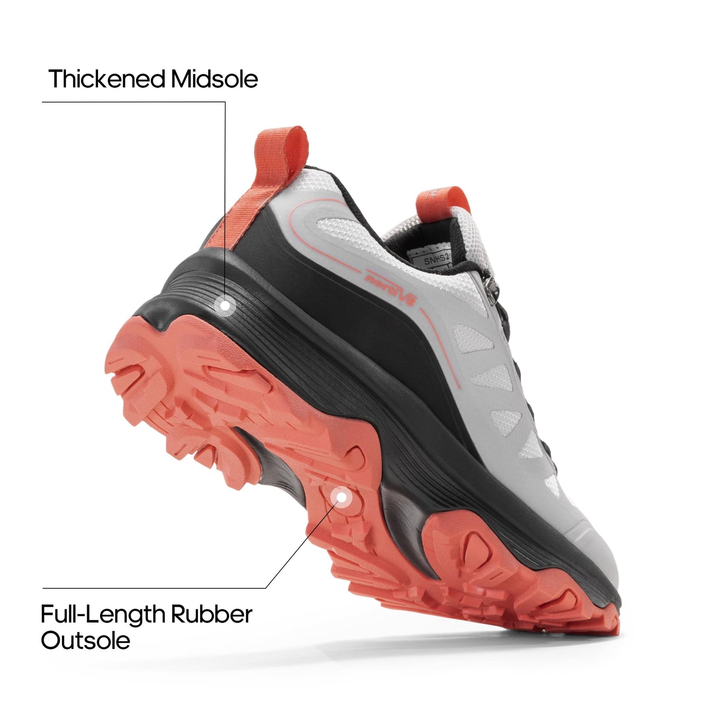 NORTIV 8 Women's Waterproof Hiking Shoes Quick Laces Outdoors Walking Trekking Camping Tennis Sneakers Canyon,Size 7.5,Grey Pink,SNHS241W