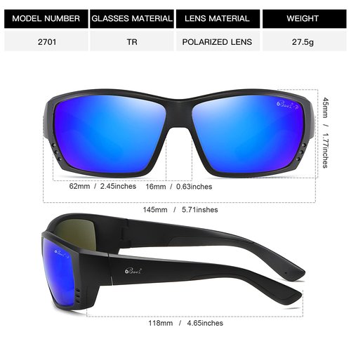 Bevi Polarized Sports Sunglasses Ultralight TR90 Frame Glasses Flexible and Durable for Men Women Sun Glasses 2701C9