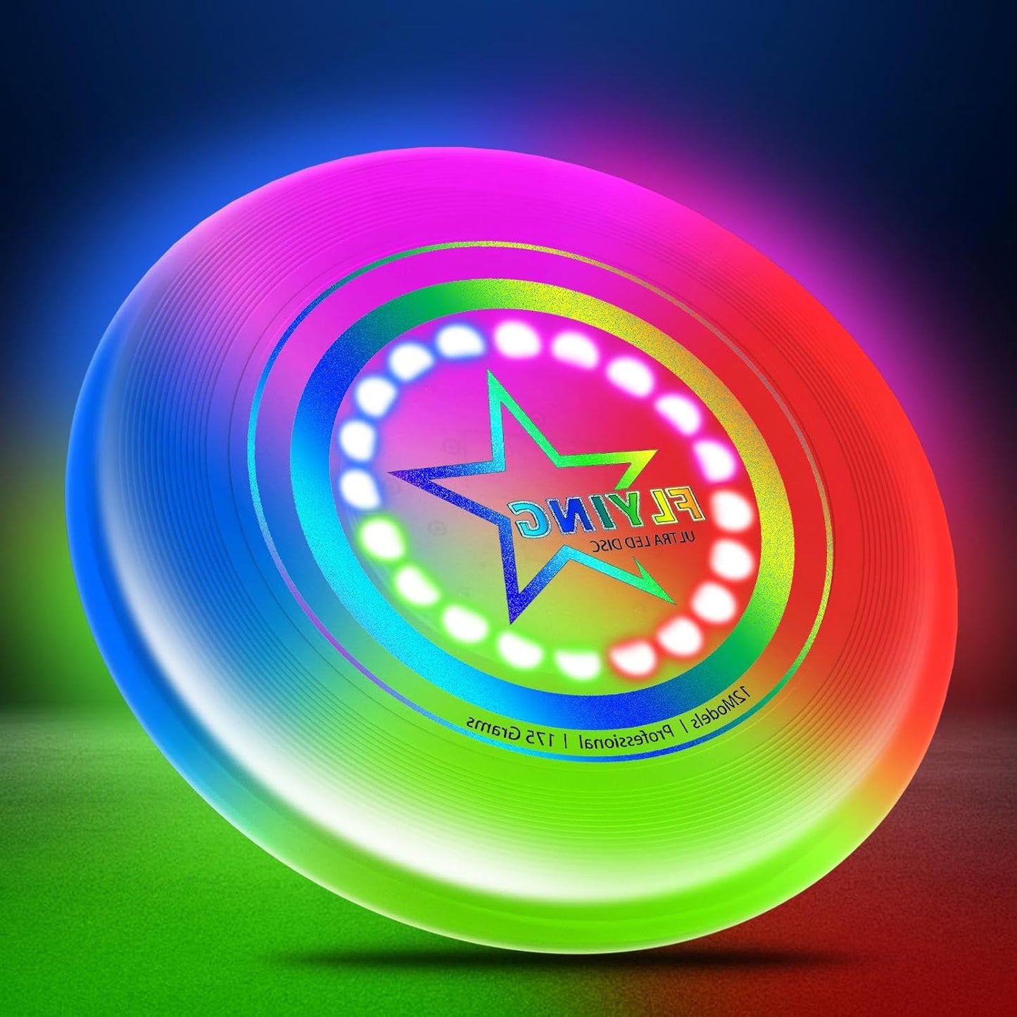 Skiennix LED Light Up Flying Disc | 7 Color Modes | Rechargeable & Lightweight | Perfect for Outdoor Fun