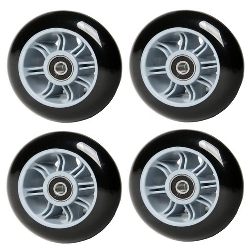 FREEDARE Scooter Wheels 100mm with ABEC-7 Bearings, Grey, Polypropylene, Polyurethane, 4pcs, Kick Scooter Replacement Wheels