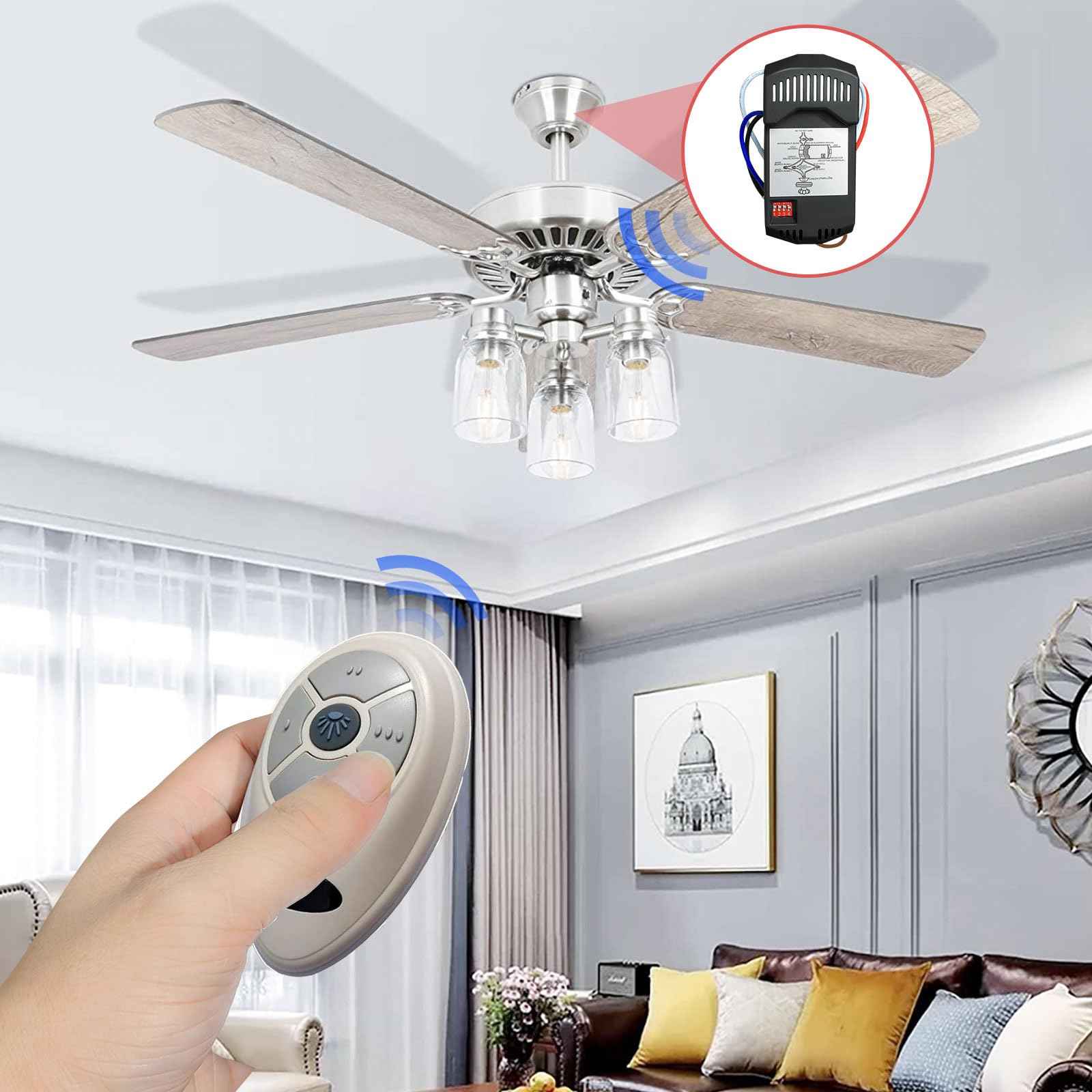 Universal Ceiling Fan Remote Control Kits with Light Dimmer 3 Speed Fan Controller Replacement for Hampton Bay Hunter Harbor Breeze Westinghouse Honeywell & More FAN-35T KUJCE9603 L3HFAN35T1