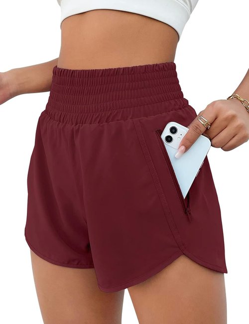 BMJL Women's High Waisted Athletic Shorts - Sporty 2.5" Running Shorts with Pocket for Gym Workouts