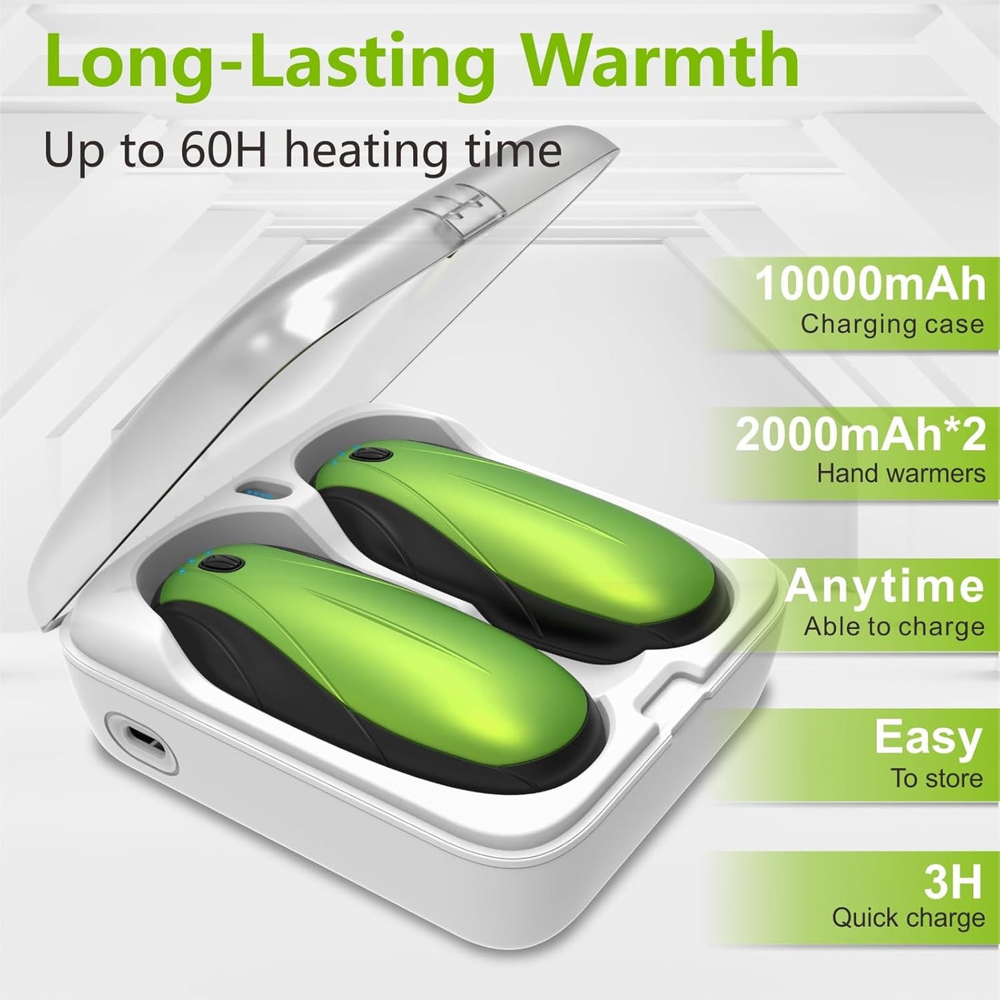 Skiennix Rechargeable Hand Warmers - 14000mAh Quick Charge Portable Heater | Perfect for Winter Camping & Gifts