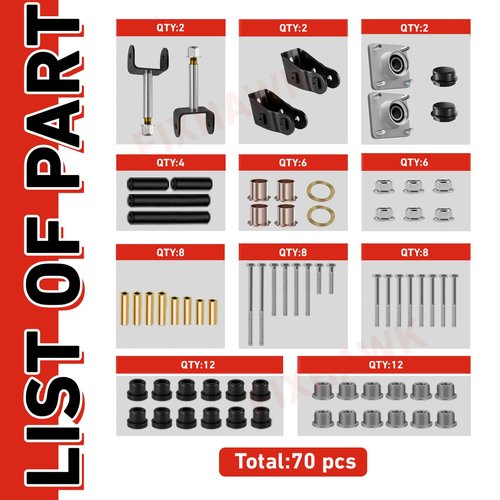 FIXHAWK Club Car Front End Repair Bushing Kit for Club Car Precedent 2004-Up Gas and Electric Golf Cart