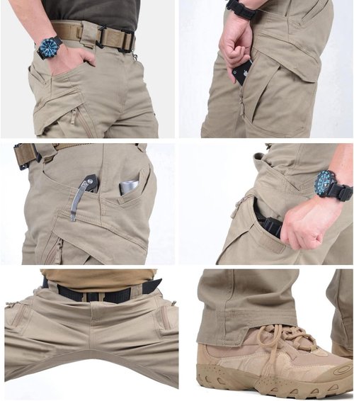 CARWORNIC Gear Men's Tactical Hiking Pants - Lightweight Cotton Outdoor Combat Cargo Trousers