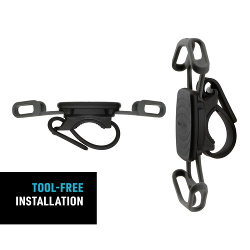 Nite Ize Wraptor Rotating Smartphone Bar Mount - Cell Phone Mount for Bikes, Strollers & More - Easy-to-Use & Adjustable Phone Accessories - Grey