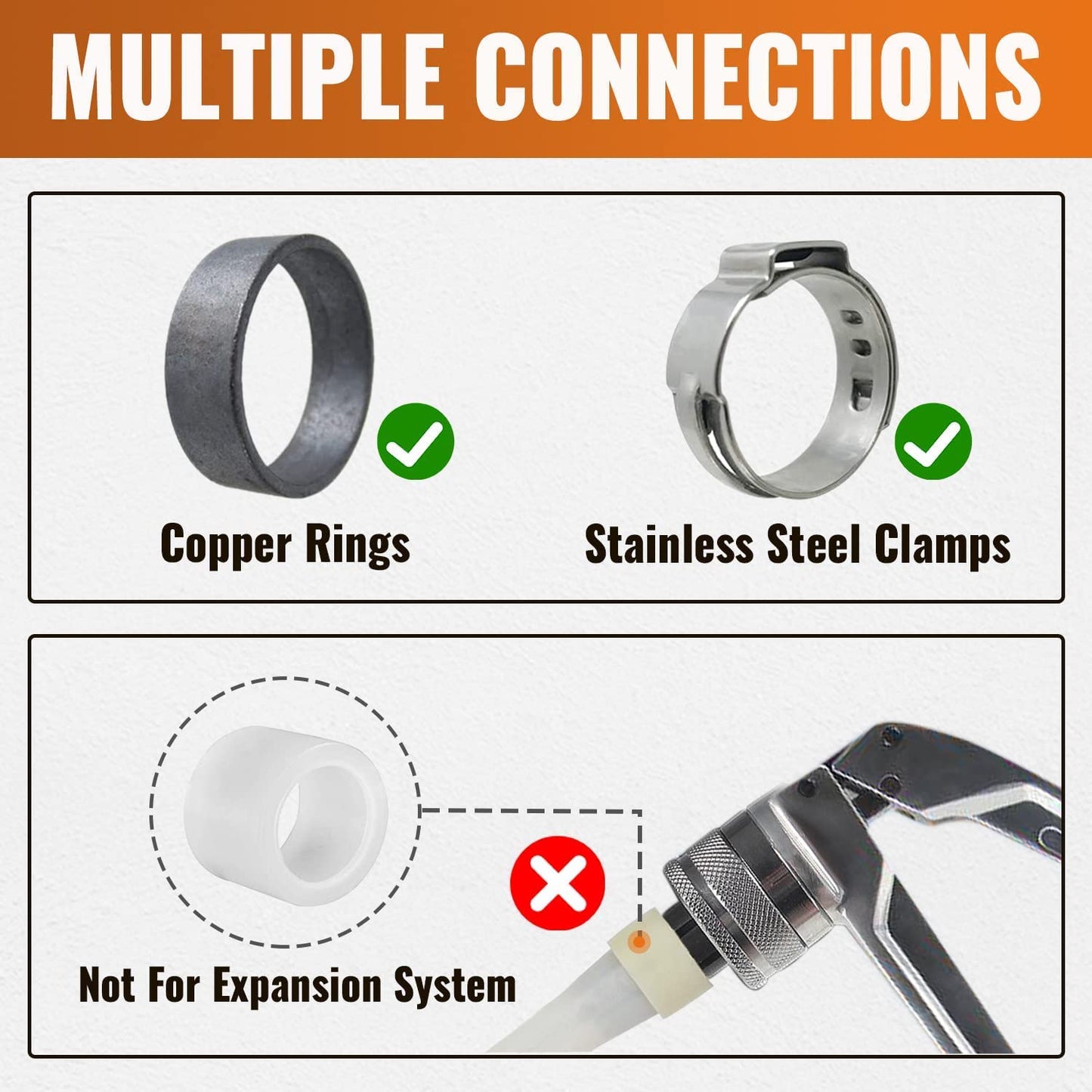 SUNGATOR 50-Pack 3/4" Pex Tee, No Lead Brass, 3/4 Inch Pex T Fittings