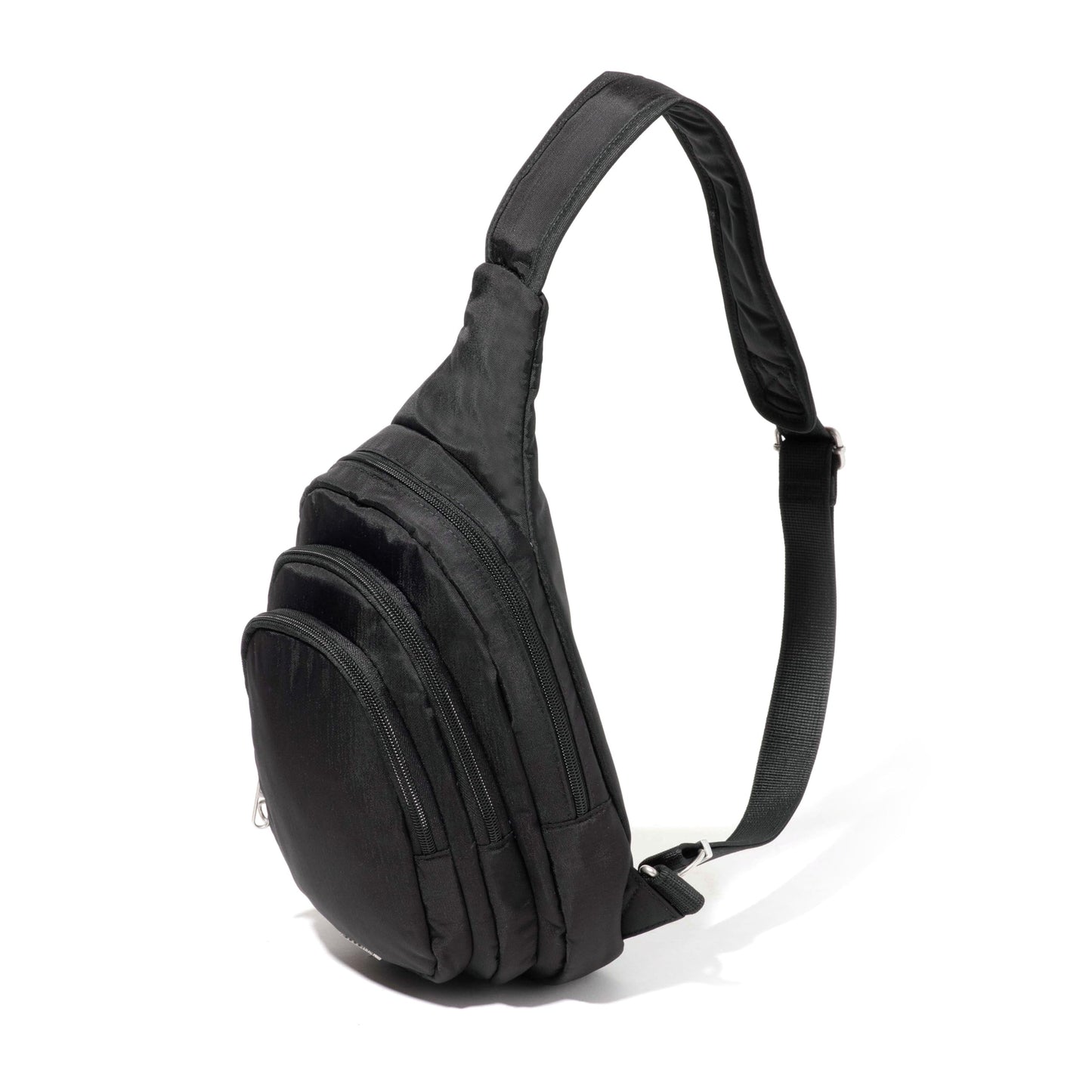 Baggallini Securtex® Anti-Theft Multi Zip Sling - Lightweight 8.6"x15.2" Travel Bag with Locking Zippers & RFID Protection