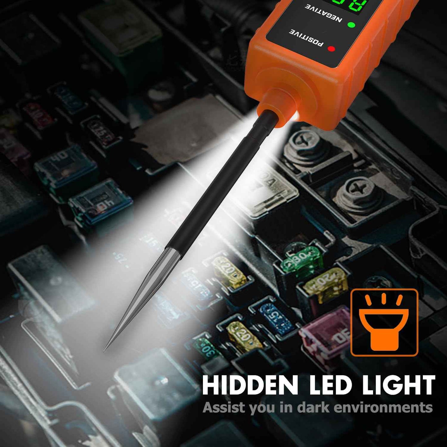 THIKPO Power Circuit Probe Tester Kit, 6V-24V DC Test Light, Automotive Circuit Tester Car Short Finder, Component Activation, Polarity Identify, Overload Protection, Voltage Tester 0.3v-80v