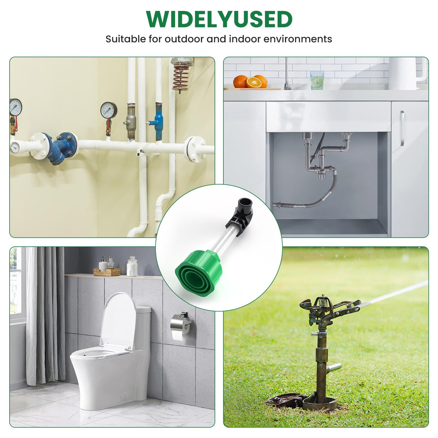 Homeslea AC Drain Line Unclogger, HVAC to PVC Pipe AC Drain Line Cleaner Tool, A/C Condensate Drain Line Cleaner Adapter, Air Conditioner Wet Vac Attachment to Evacuate and Unclog AC Drain Lines-Green