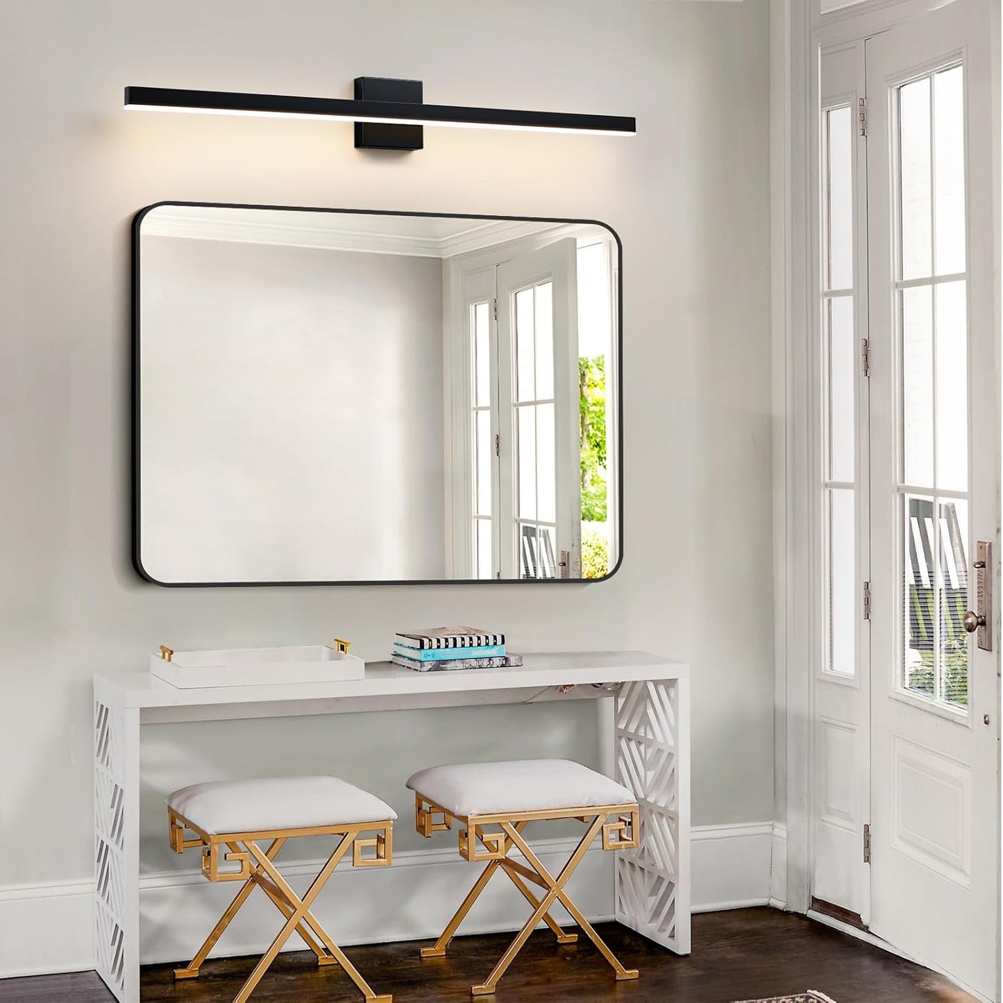 24-Inch Dimmable Gold Bathroom Vanity Light - Modern LED Bar Fixture for Over Mirror