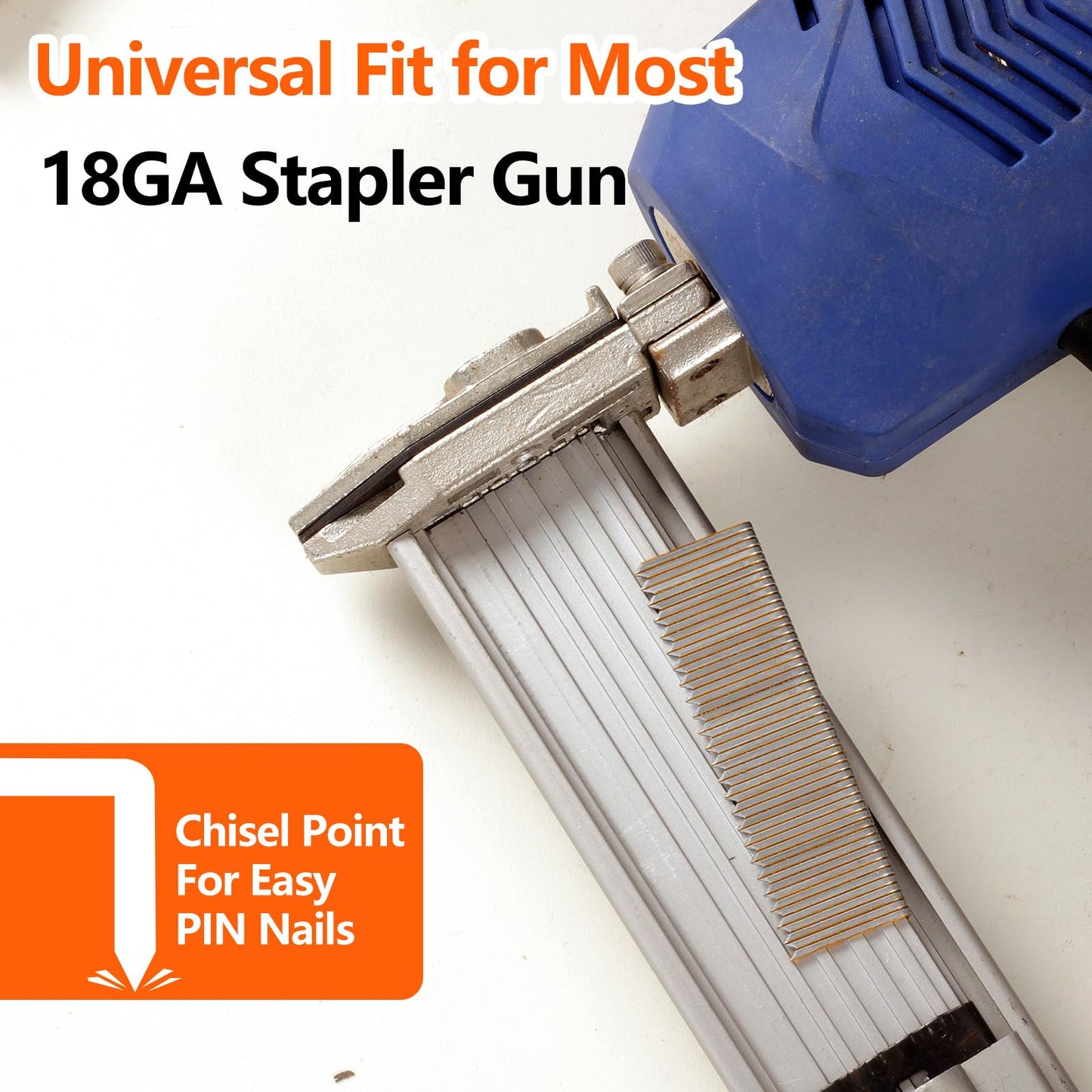 SITLDY 1000-Count 1/2 Inch Length, 18 Gauge 1/4 Inch Narrow Crown Staples, Heavy Duty Beveled Chiseled Pointed Galvanized Staples, for Pneumatic, Electric 18GA Stapler Gun