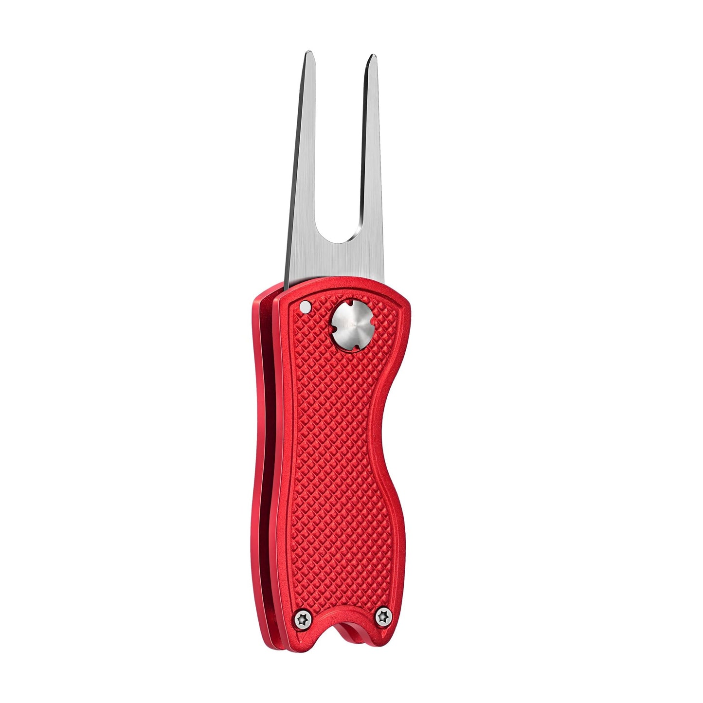 Mile High Life 3 Pack Golf Divot Repair Tool w Magnetic Golf Ball Marker | All Metal Foldable Divot Tool w Pop-up Button | Golf Accessories for Men (Black/Red/Blue)