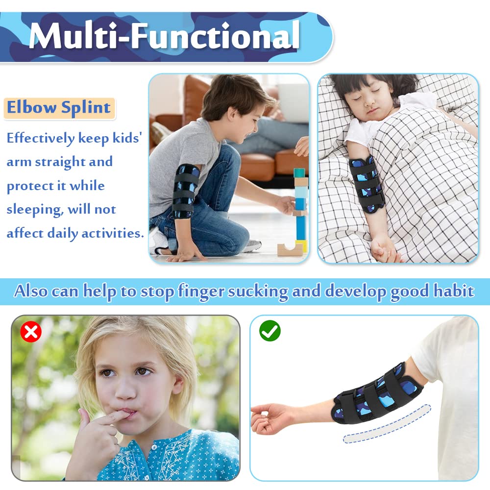 Mybow Pediatric Elbow Immobilizer Night Splint, Elbow Brace Cubital Tunnel Ulnar Nerve Entrapment, Arm Support Splint for Pain Relief, Child Restraint Stabilizer Brace (Small)