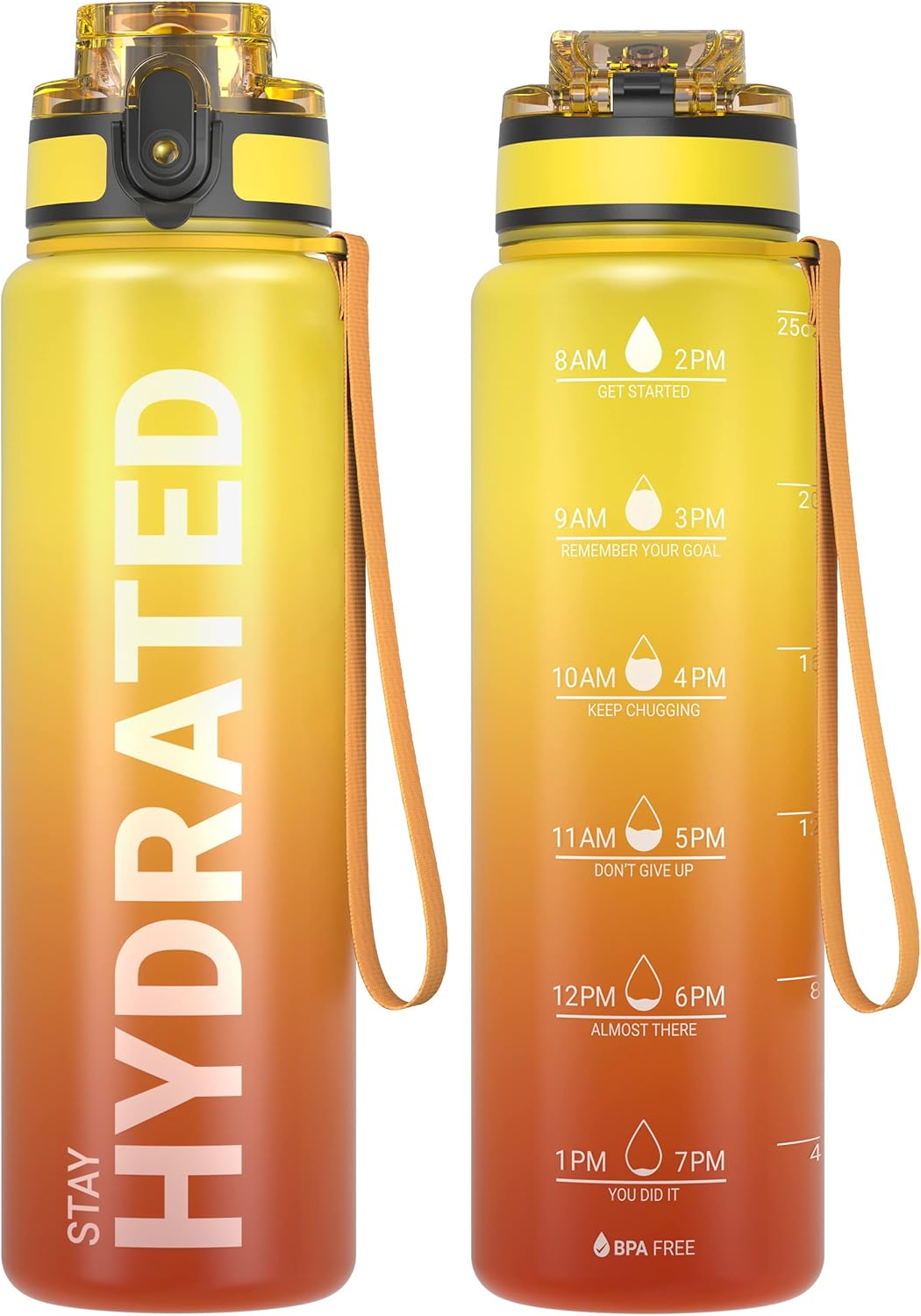 Sahara Sailor Water Bottle - Durable, Leakproof Tritan Design with Motivational Time Marker | 32/25/17oz Options