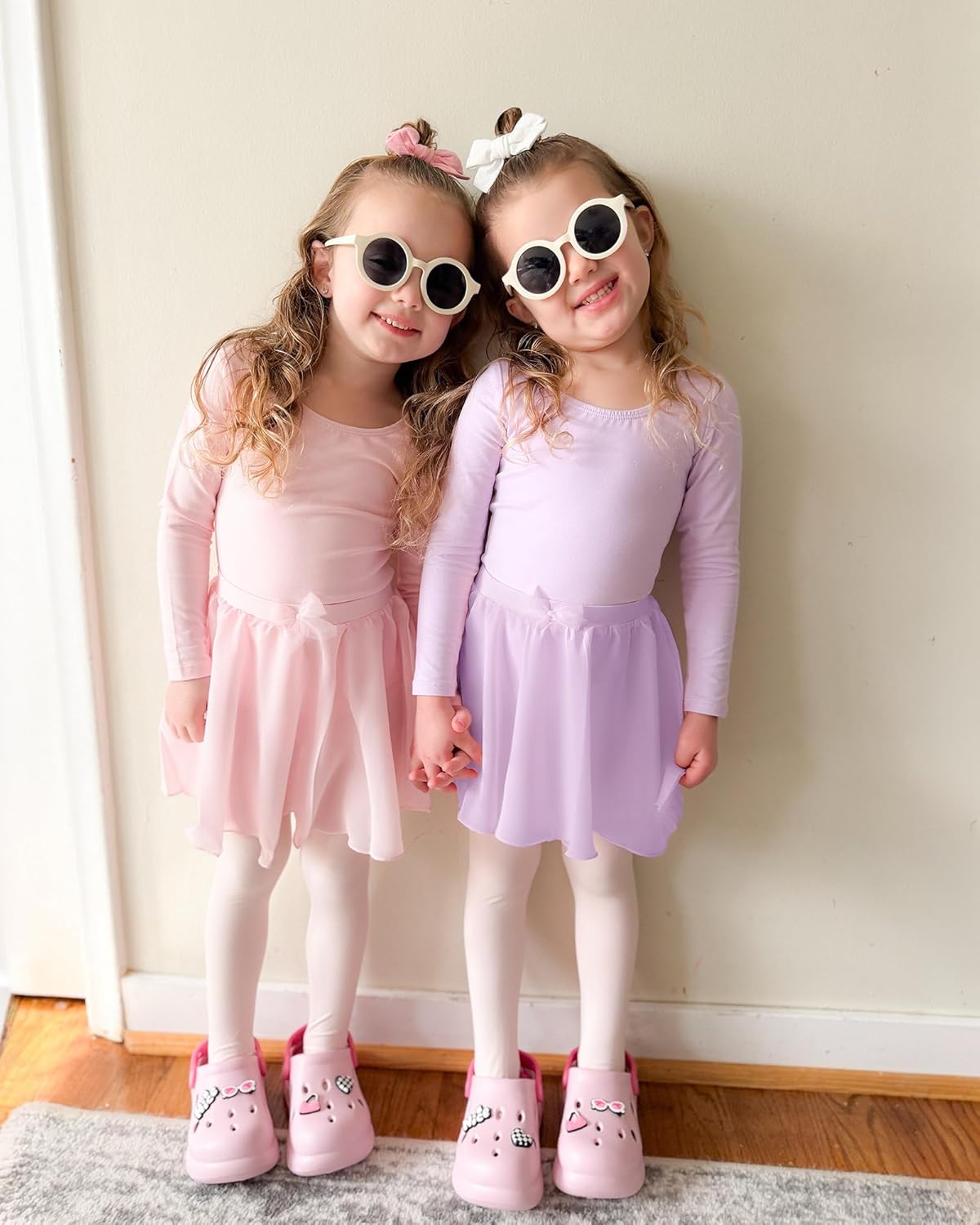 Stelle Girls Ballet Skirt - Chiffon Dance Skirt with Mesh Bowknot | Elastic Waist Pull-On Design