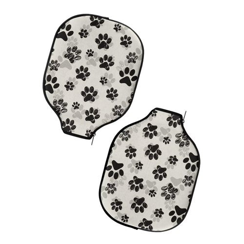 Babrukda Dog Paws Print Pickleball Paddle Covers Only Paddles Holder Sleeve Fits Most Rackets 1 Pack Paddle Case Racket Covers Universal Size Pickleball Accessory and Gift White