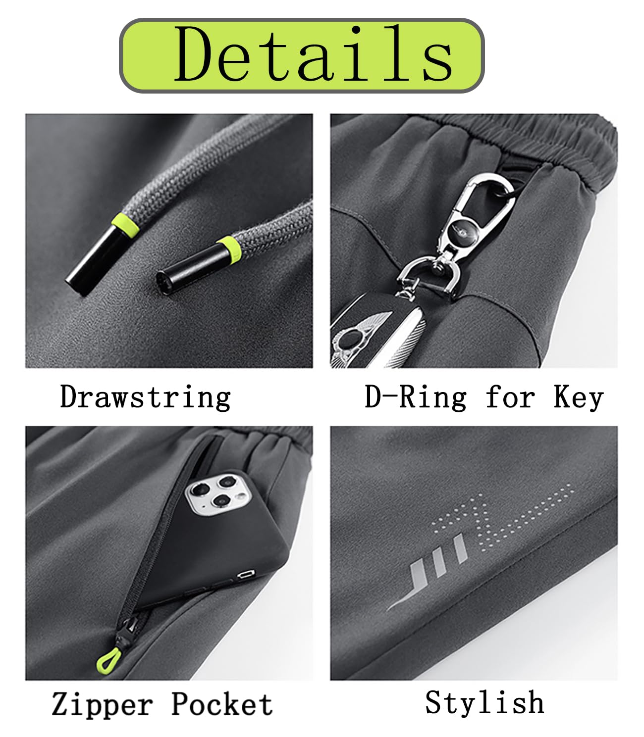 Purthet Winter Pants for Men Sherpa Fleece Lined Sweatpants Thermal Joggers for Outdoor, Snow with Zipper Pockets