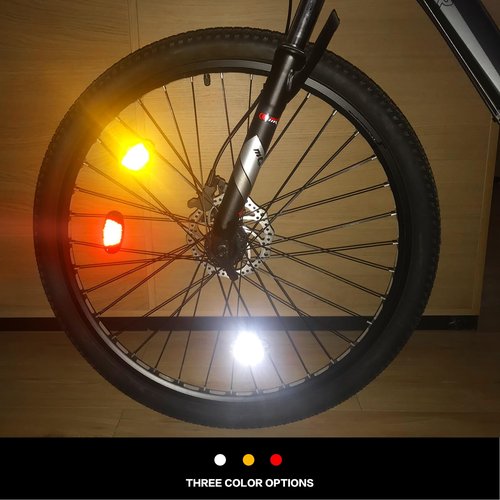 MFC PRO Bike Wheel Reflectors, 2PCS Plastic Bicycle Wheel Reflectors for Night Riding, Safety for Road Mountain Bicycle Night Riding (White)