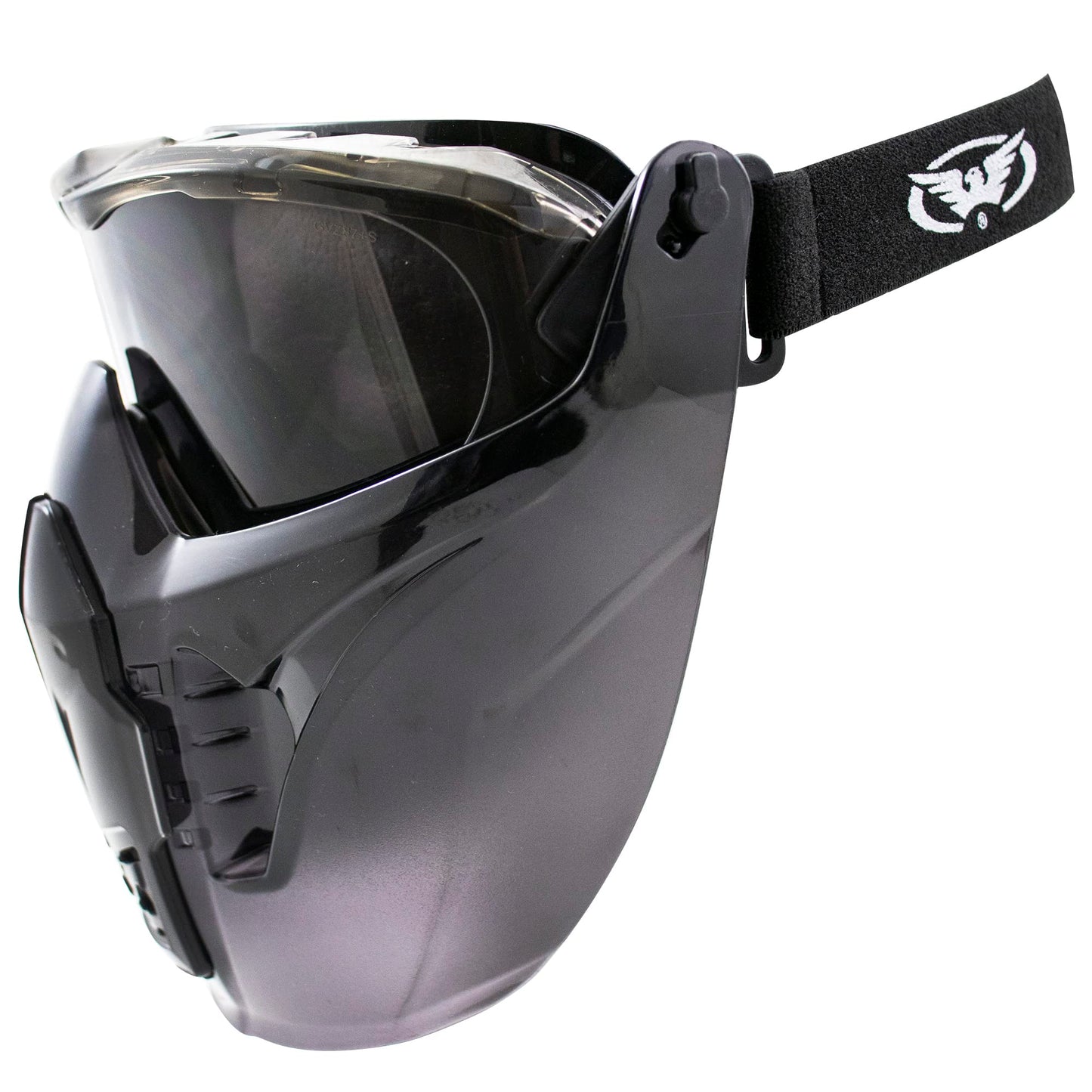 Global Vision Maskot Padded Motorcycle Goggles with Removable Mask ANSI Z87.1 Safety Goggles for Men or Women Black Frame Smoke Antifog Lens