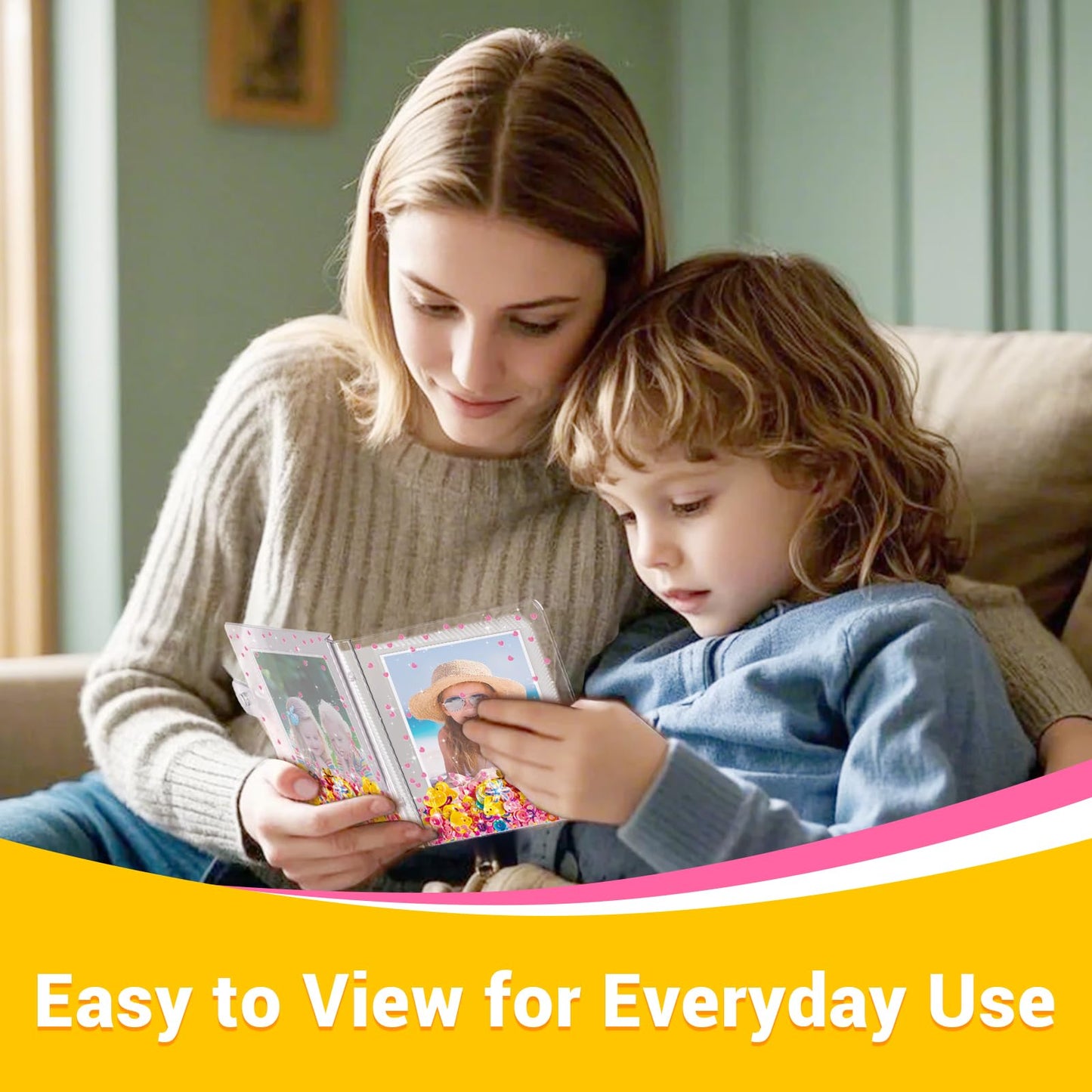 Small Photo Album 2x3 for Instax Mini Series Instant Film, 3 Inch Mini Photo Album for Polaroid Snap, SocialMatic Instant Cameras & Zip Printer, Gift for 3~10 Year Old Girl(Holds 60 Photos)