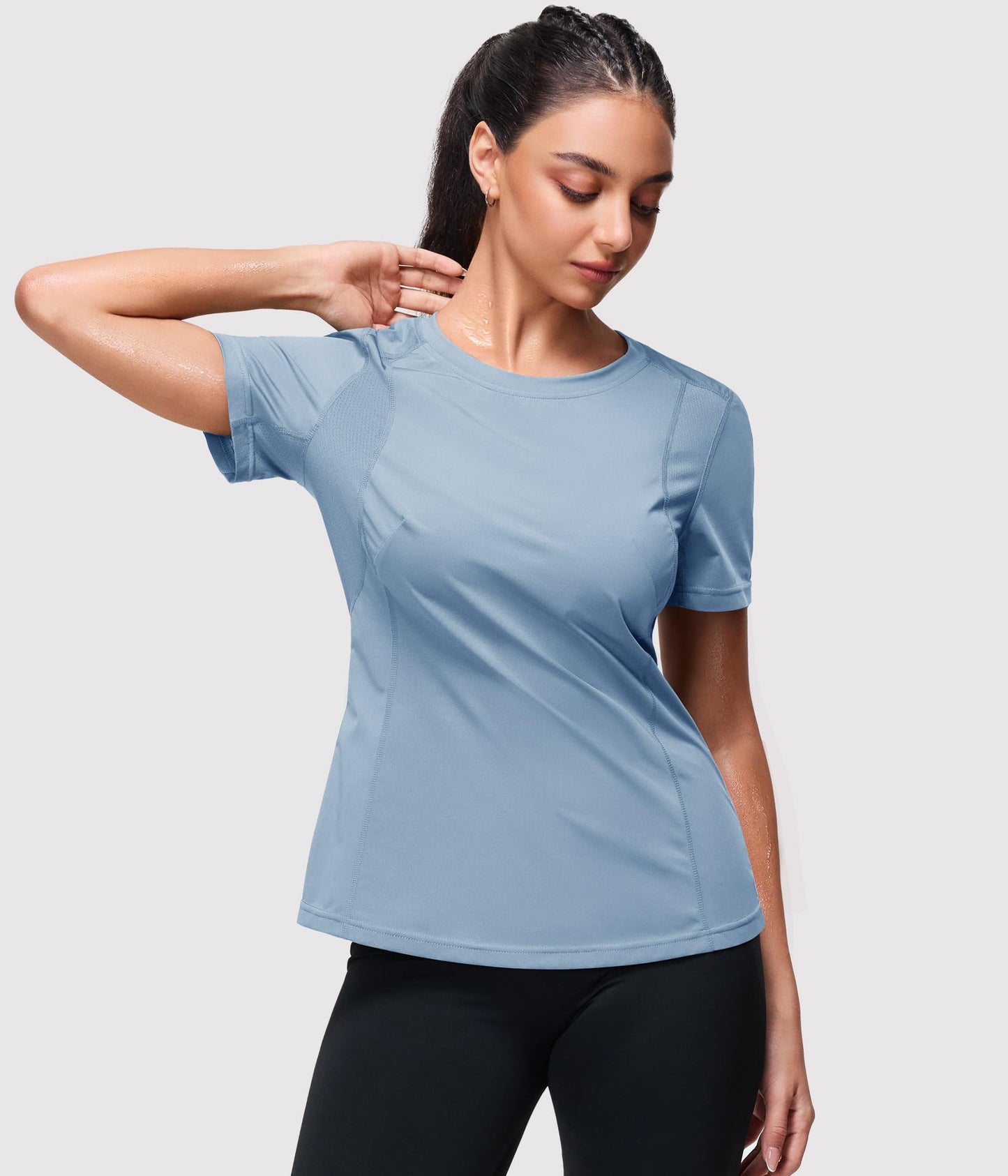 Junlan Waist Trainer for Women - Sauna Sweat Vest for Women Working Out(Light Blue, Large)