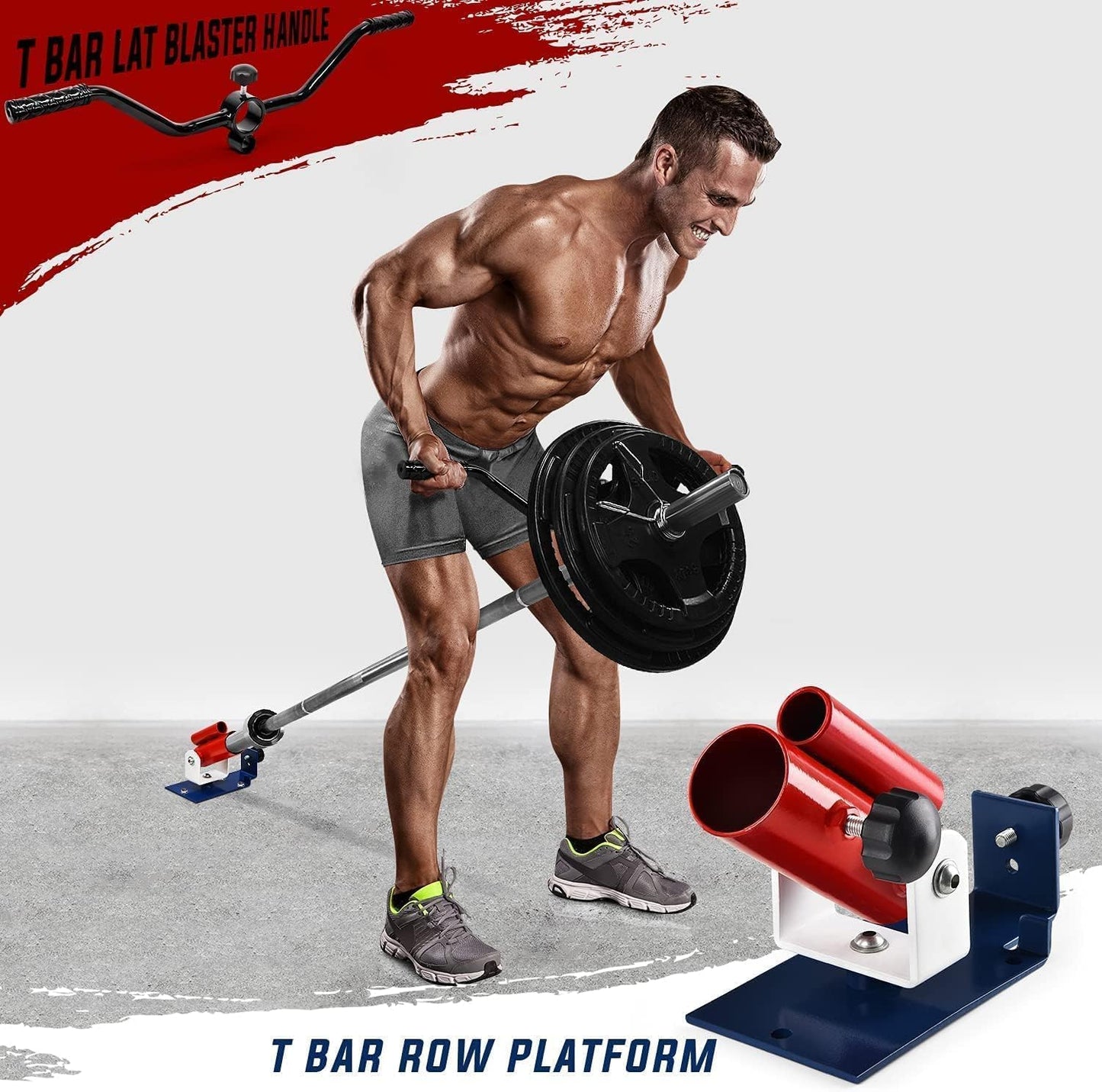 Yes4All Adjustable T Bar Row Attachment - Durable Landmine Handle with Textured Rubber Grip