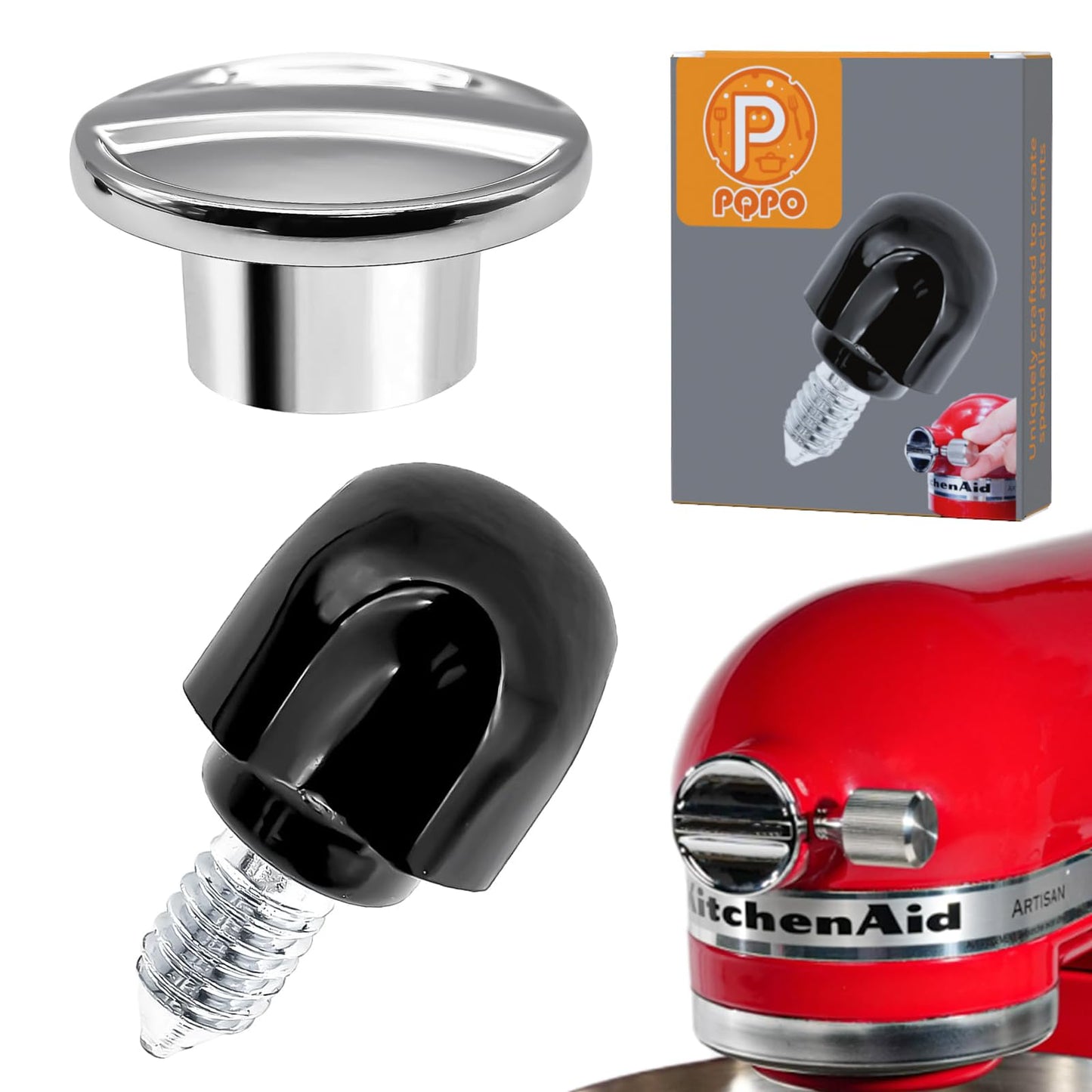 Hub Attachment Cap & Fixing Attachment Screw Compatible with KitchenAid 4.5&5 Quart Tilt-Head Stand Mixers