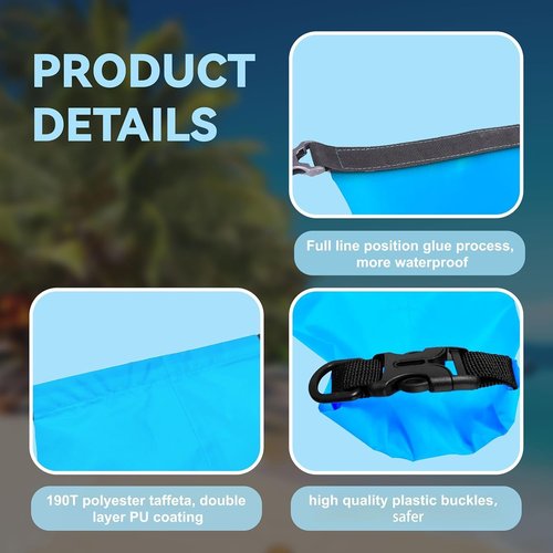 Dry Bags Waterproof by Skiennix - Lightweight 6PCS Set for Kayaking, Hiking & Camping