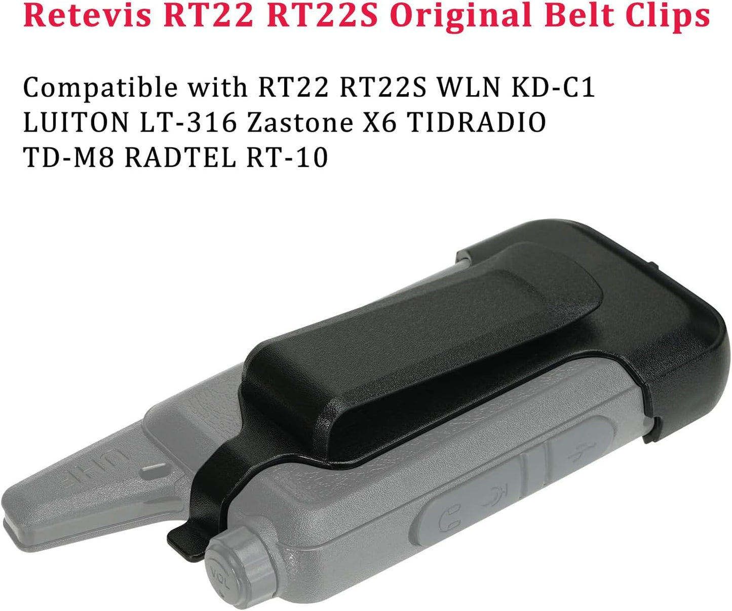 Retevis RT22 Walkie Talkie Belt Clips - Compatible with RT22, RT22S, and More | 2 Pack
