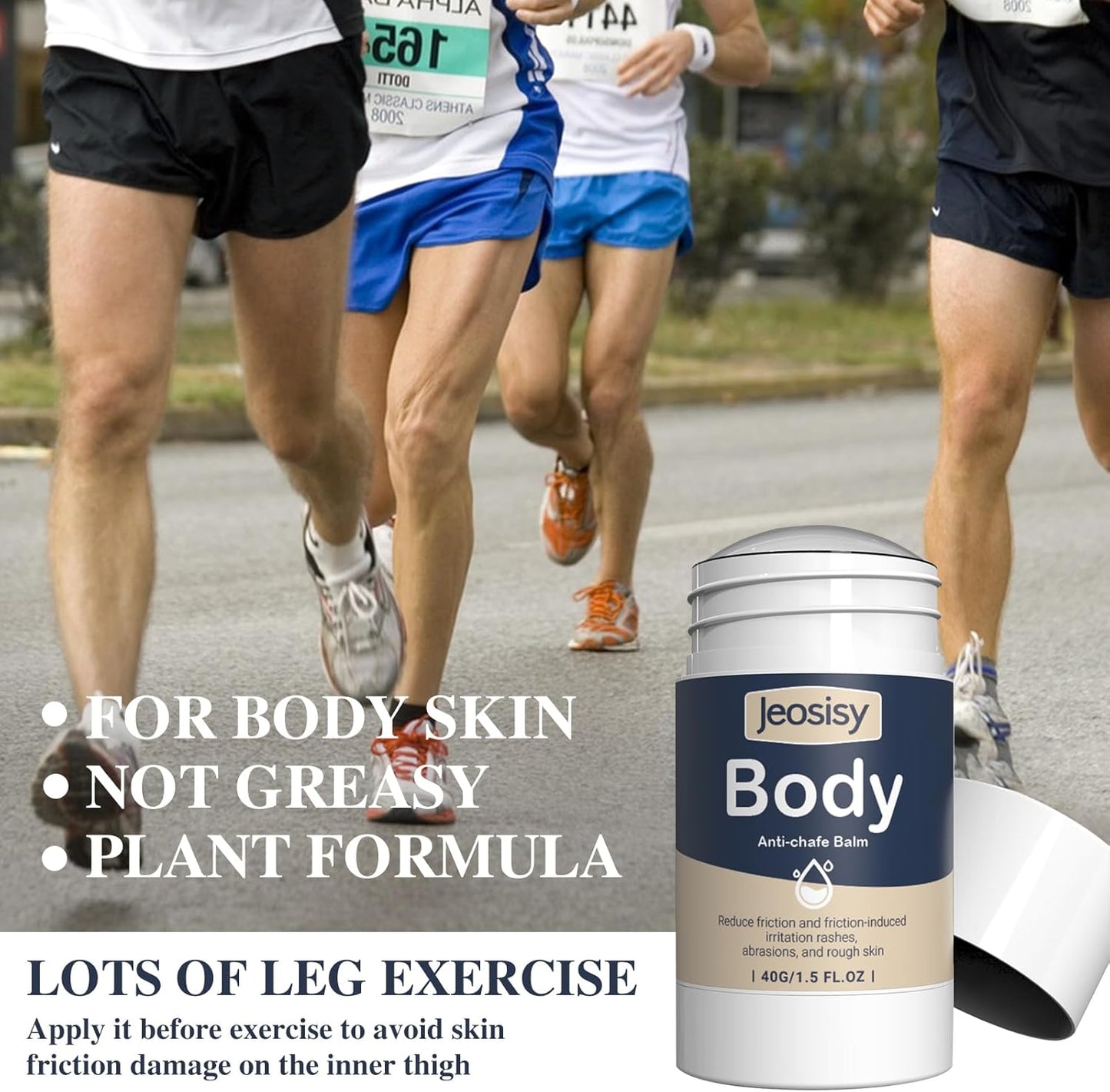 Skiennix Anti Chafing Stick - Travel Size Body Balm for Friction Defense on Thighs, Chest & More
