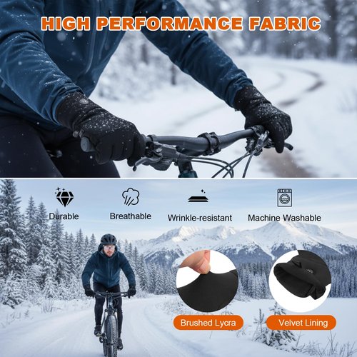Brimekey Heated Gloves for Men Women, Rechargeable Battery Electric Touchscreen Gloves, Non-Slip Warm Winter Heated Gloves Liners, Thin Glove for Motorcycle Driving Camping Hunting Work