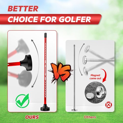 Craftsman Golf Alignment Rods for Golf Swing Training Aid, Golf Alignment Stick with Strong Magnetic Base Golf Practice Stick, 10" Stick Golf Club Tool Calibrate Golf Shots