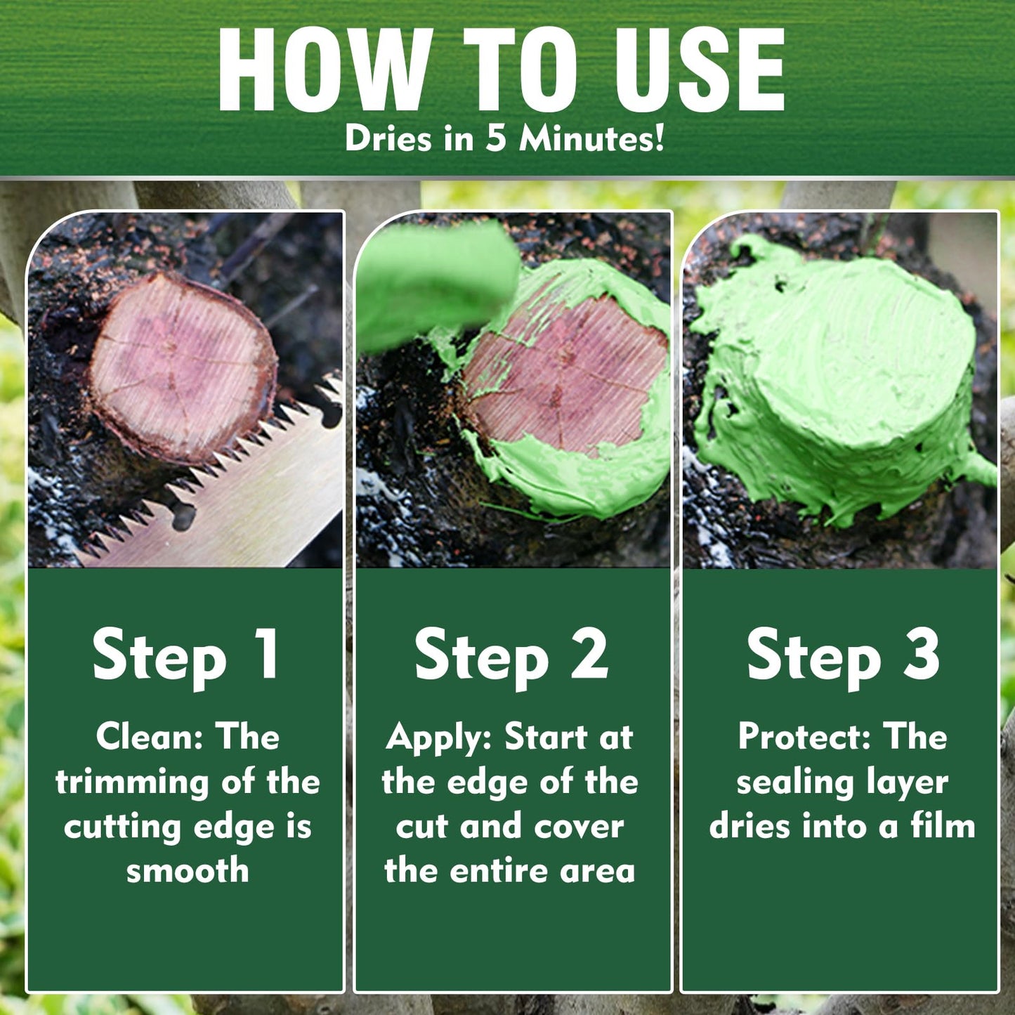 Tree Wound Sealer, Organic Pruning Dressing Paste & Grafting Compound, Natural Woundressing for Bonsai, Fruit Trees, Roses, Bonsai | Waterproof Protection (Tree Wound Sealer, 1)