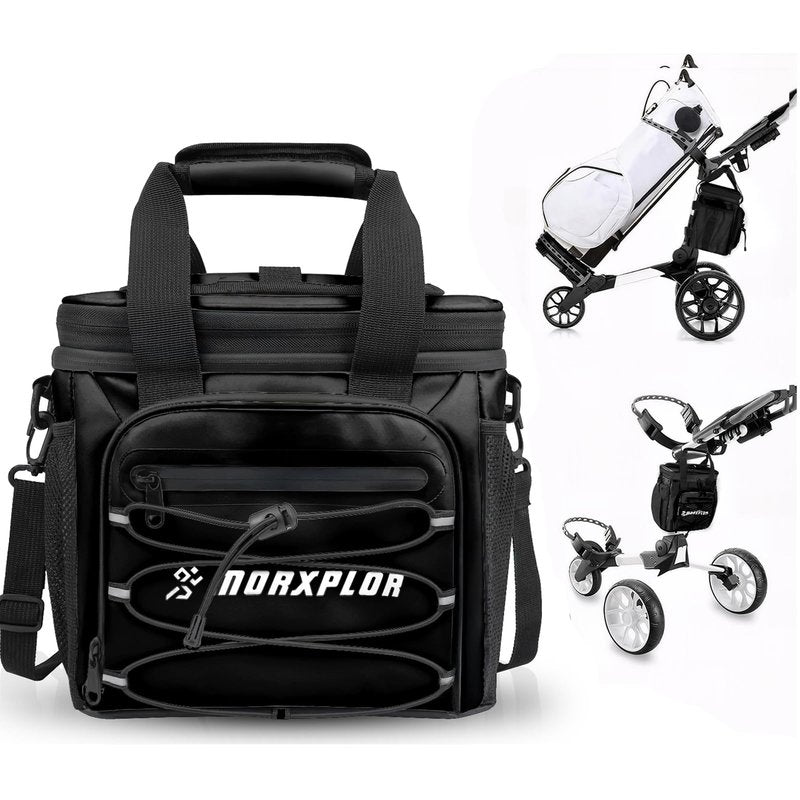 MORXPLOR Golf Cart Cooler with Magnetic Lid 12-Can Insulated Soft Cooler Bag Collapsible for Golf Cart,Golf Accessories,Lunch Camping Cooler Insulated Lunch Bag with Adjustable Shoulder Strap